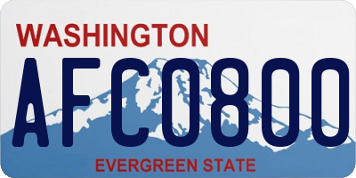 WA license plate AFC0800