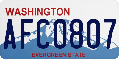 WA license plate AFC0807