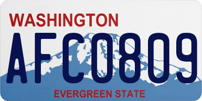 WA license plate AFC0809