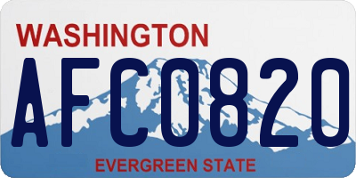 WA license plate AFC0820