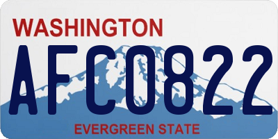 WA license plate AFC0822