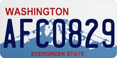 WA license plate AFC0829