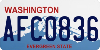 WA license plate AFC0836