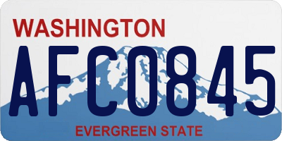 WA license plate AFC0845