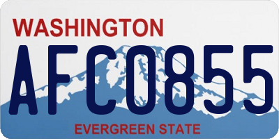 WA license plate AFC0855