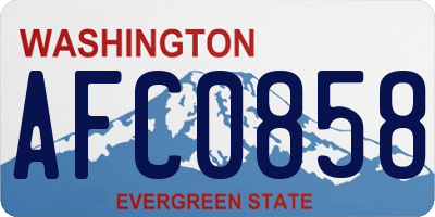 WA license plate AFC0858