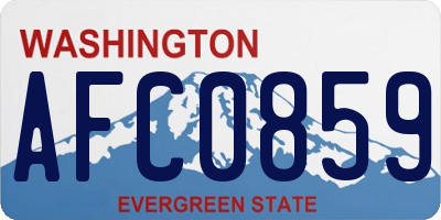 WA license plate AFC0859