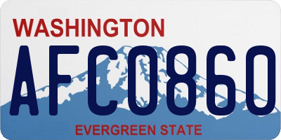 WA license plate AFC0860