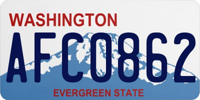 WA license plate AFC0862