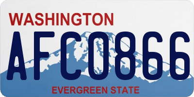 WA license plate AFC0866