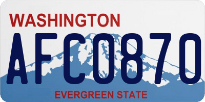 WA license plate AFC0870