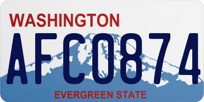 WA license plate AFC0874