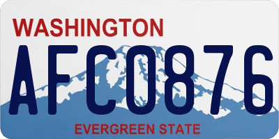 WA license plate AFC0876