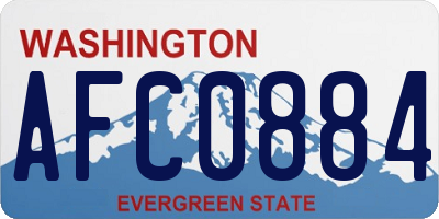 WA license plate AFC0884