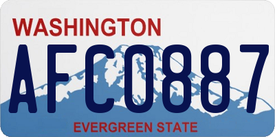 WA license plate AFC0887