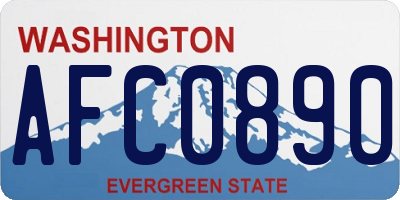 WA license plate AFC0890