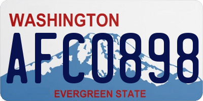 WA license plate AFC0898