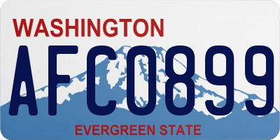 WA license plate AFC0899