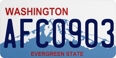 WA license plate AFC0903