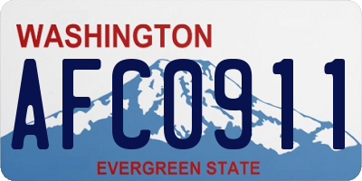 WA license plate AFC0911