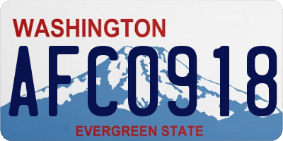 WA license plate AFC0918