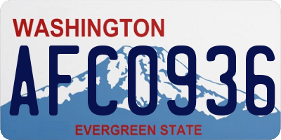 WA license plate AFC0936