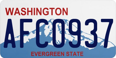 WA license plate AFC0937