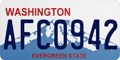 WA license plate AFC0942