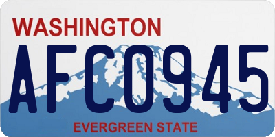 WA license plate AFC0945