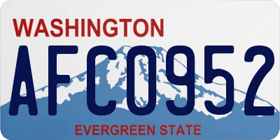WA license plate AFC0952