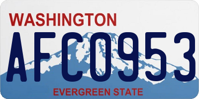 WA license plate AFC0953