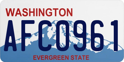WA license plate AFC0961