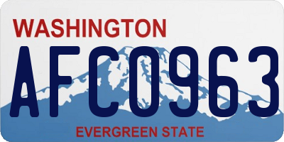 WA license plate AFC0963