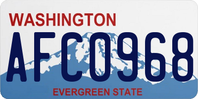 WA license plate AFC0968