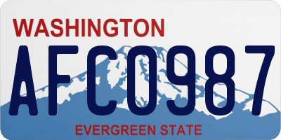 WA license plate AFC0987