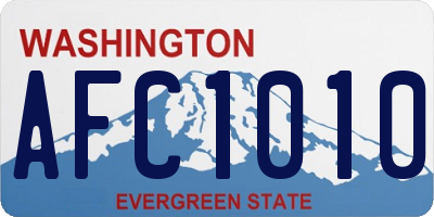 WA license plate AFC1010