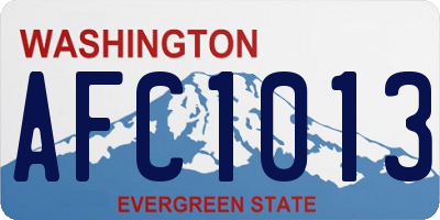 WA license plate AFC1013