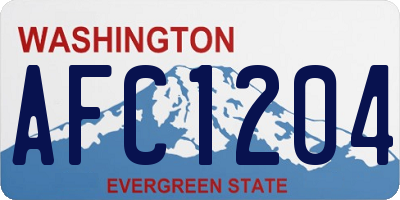 WA license plate AFC1204