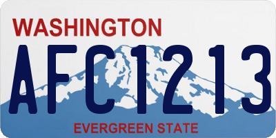 WA license plate AFC1213