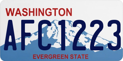 WA license plate AFC1223
