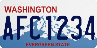 WA license plate AFC1234