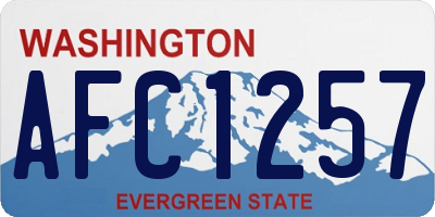 WA license plate AFC1257