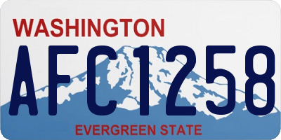 WA license plate AFC1258