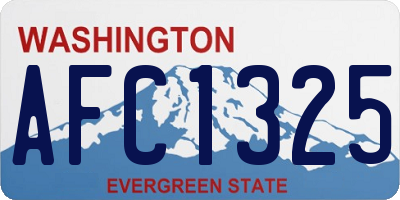 WA license plate AFC1325