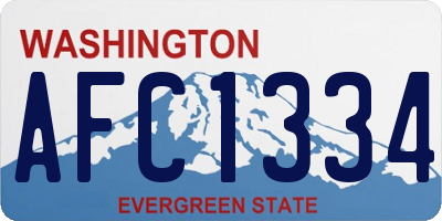 WA license plate AFC1334