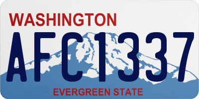 WA license plate AFC1337