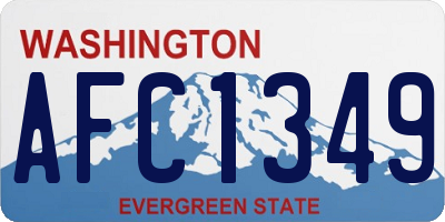 WA license plate AFC1349