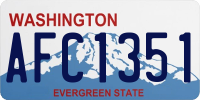 WA license plate AFC1351
