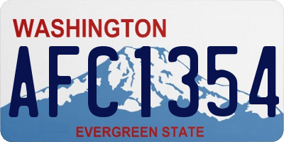 WA license plate AFC1354