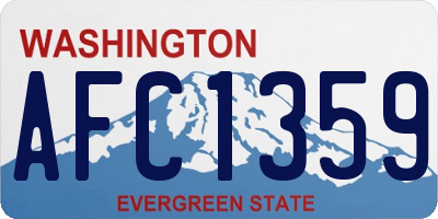 WA license plate AFC1359
